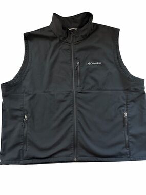 Columbia Men’s 5X Black Softshell Full Zip Vest Fleece Lined Outdoor